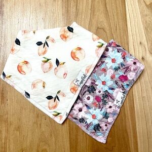 Copper Pearl Floral and Peach Print Bib Set